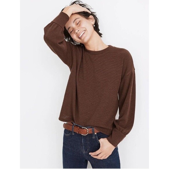 Madewell Brown Crewneck Sweater Size XXS EUC!! - Picture 1 of 5
